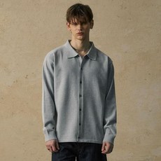 Merci半寬鬆高領翻領開襟衫