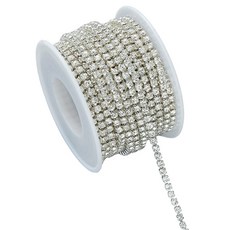 KHOHIMO 飾品 DIY 水鑽 珠子 鍊條 美甲鑽 2mm x 9m 5W0525, 1個, 白色