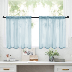 Market Ring 基本款廚房短簾, 天藍色
