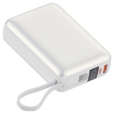 QCY 45W 기내반입 고속 충전 대용량 보조배터리 20000mAh, 화이트, PB20A