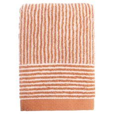 HOLA 和樂家居 奧可利純棉風格毛巾 棉紗 80 x 40cm, 1個, 條紋橙