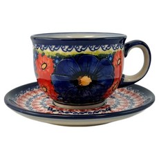 Cerraf 波蘭陶 赤藍芳華系列 咖啡杯盤組, 赤藍芳華, 1個