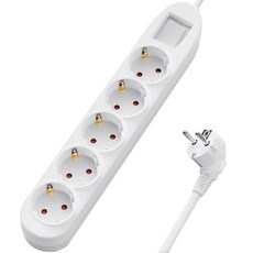 TGIC 16A 접지 과부하 차단 난연소재 멀티탭 5구 TGTAP-59J, 화이트, 1개, 1.5m