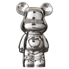 ARTJOY 愛心熊存錢筒 Bearbrick 大型, 銀色, 1個