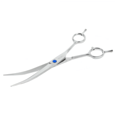 ZESPA Puffice Curve寵物美容剪刀 18cm, 1個, 藍色螺栓