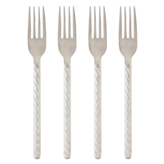 JUST HOME 羅馬編織304不鏽鋼餐叉 7003-02A 4件組, 1套, 銀色