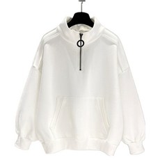 JTL男款圓形拉鍊半拉鍊寬鬆套頭大學T