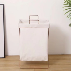 塔尼泰尼 可折疊亞麻洗衣籃 洗衣分類籃 棉麻純白色籃子, 混色