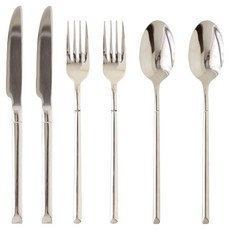 JUST HOME 騎士風格不鏽鋼刀叉匙組 7007-21, 1套, 刀子2個 + 叉子2個 + 湯匙2個, 銀色