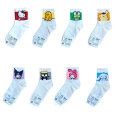 Sanrio 三麗鷗 襪口大人物中筒襪 8款各1雙 8雙組