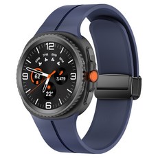 SPACE SHIELD Galaxy Watch8 Classic Mid-line D扣磁吸矽膠錶帶, 1個, 午夜藍