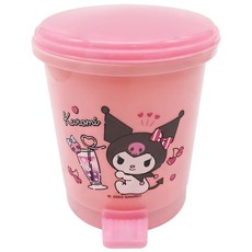 KUROMI 酷洛米 按壓式垃圾桶 中款, 1層, 粉色