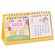 모던하우스 버터샵 2026 버터패밀리 미니 탁상 달력 2달버전, 혼합색상, 1개