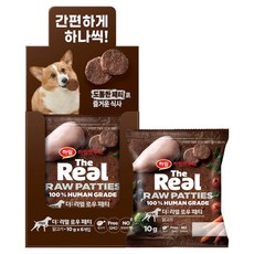 하림펫푸드 더리얼 어덜트 강아지 로우 패티 건조사료, 닭, 10g, 6개