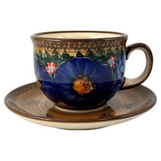 Cerraf 波蘭陶 蝶語黃昏系列 咖啡杯盤組 200ml, 混和顏色, 1套