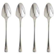 JUST HOME 銀白魚尾304不鏽鋼點心匙 4件組 7005-05A, 銀色, 1套