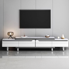 現代伸縮電視櫃 160~220 x 30 x 36cm DSG009302N16V04, 白色
