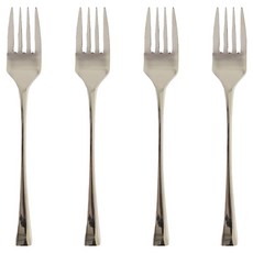 JUST HOME 銀白魚尾304不鏽鋼點心叉 4件組 7005-04A, 1套, 銀色