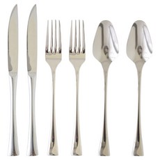 JUST HOME 銀白魚尾不鏽鋼刀叉匙 6件組 7005-10, 1套, 刀子2支 + 叉子2支 + 湯匙2支, 銀色