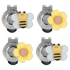 磁鐵高爾夫球標 2款 各2入組, 花朵 + 蜜蜂, 1組
