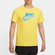 NIKE 耐吉 男性 Run Energy Miler 短袖 T恤 HJ3565-718, 閃電黃, 1個