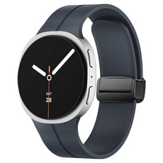 SPACE SHIELD Galaxy Watch 8 Mid-line B型磁吸扣矽膠錶帶, 1個, 深灰色