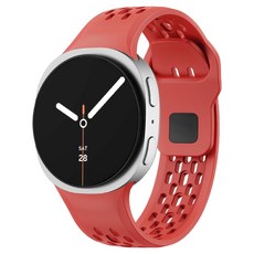 SPACE SHIELD 三星Galaxy Watch 8 按扣式網眼矽膠錶帶, 1個, 緋紅色