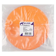 유니아트 C칼라종이접시, 주황, 50개