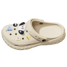 Elsso 女款克駱格涼拖鞋 + 10件組鞋扣, 270, 03 米色 + 狗狗鞋扣