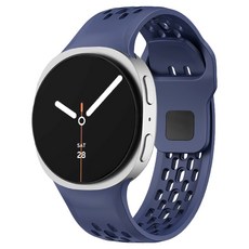 SPACE SHIELD Galaxy Watch 8按鈕網狀孔矽膠錶帶, 1個, 午夜藍