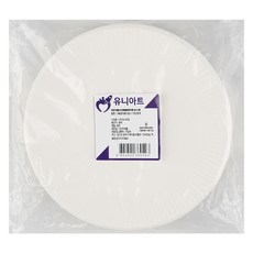 유니아트 C칼라종이접시, 흰색, 60개