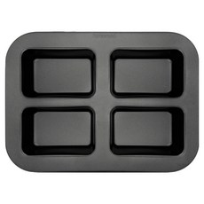 아노마드 사각 파운드 식빵틀 4구 논스틱 코팅팬 블랙, 1개