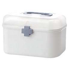 FAmILyLIFE 生活 家用多功能雙層收納盒 大型款 A-070, 1個, 簡約白