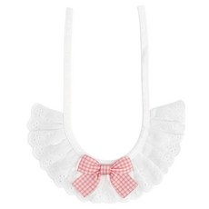 Bestkin 蕾絲小公主 格子蝴蝶結 寵物用, 1個, 粉色 + 白色
