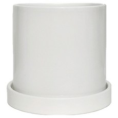 Garden in the City 現代陶瓷圓形花盆 1010, 1個, 白色