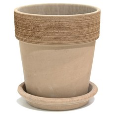 Garden in the City 義大利陶盆 Vaso Alto 刮痕火山岩 含底盤組, 1套, 單一顏色