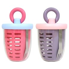 橡子環水果罐2件組, 1套, 粉紅色 + 紫色