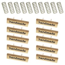 Khohimo 手工金屬標籤 + 固定板套組 5W0601, 10套, 金色