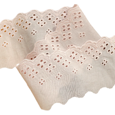 KHOHIMO 服飾改造 DIY 大腸髮圈製作 棉刺繡蕾絲 8 x 450 cm 5W0605, 1個, 粉紅色