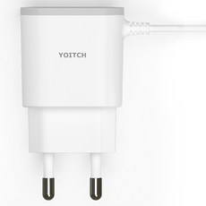 요이치 2.1A C타입 일체형 arc 충전기, 화이트, 1개