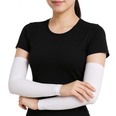 My Min UPF50+防紫外線無縫涼感袖套 2入, 3個, 白色