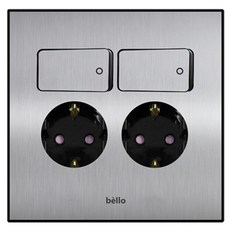 winners Bello開關安裝2孔插座 銀色, 1個