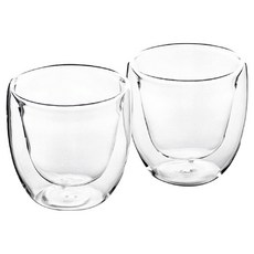 LuigiFerrero Coffeina雙層玻璃濃縮咖啡杯 80ml, 透明色, 2個