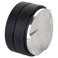 l-beans 3葉4葉款 不鏽鋼布粉器/咖啡壓粉錘/布粉錘/布粉器3葉底 可調節高度 51mm, 1個, 黑色