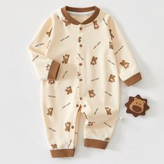 Bebeniz 新生兒用可愛小熊純棉長袖連身衣