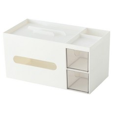 맙소샵 桌面辦公室多功能抽屜面紙收納盒 BRP1179, 1個, 白色