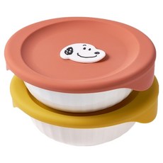 LocknLock 樂扣樂扣 史努比陶瓷飯碗 355ml x 2件組 SLB302S2, 1套, 黃色, 橘色