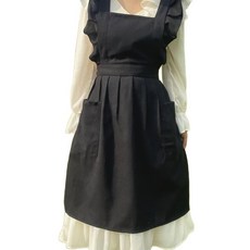 THE ZAKKA 可愛荷葉邊圍裙, 1個, 黑色