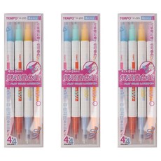 TEMPO 節奏牌 雙頭疊色筆4A, 12個, 3組