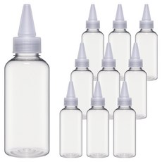 LIVING Maker 分裝便攜尖頭蓋油空瓶 200ml, 透明, 10個